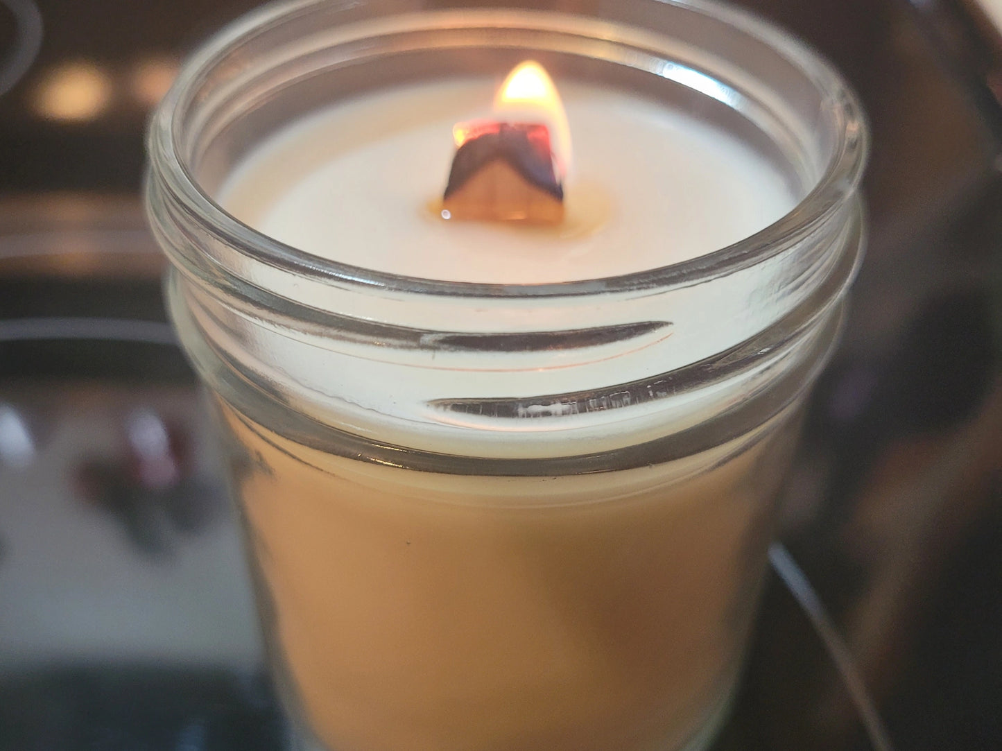 8 oz Soy Wax Wood Wick Candle (Square Jar) - A Thousand Wishes